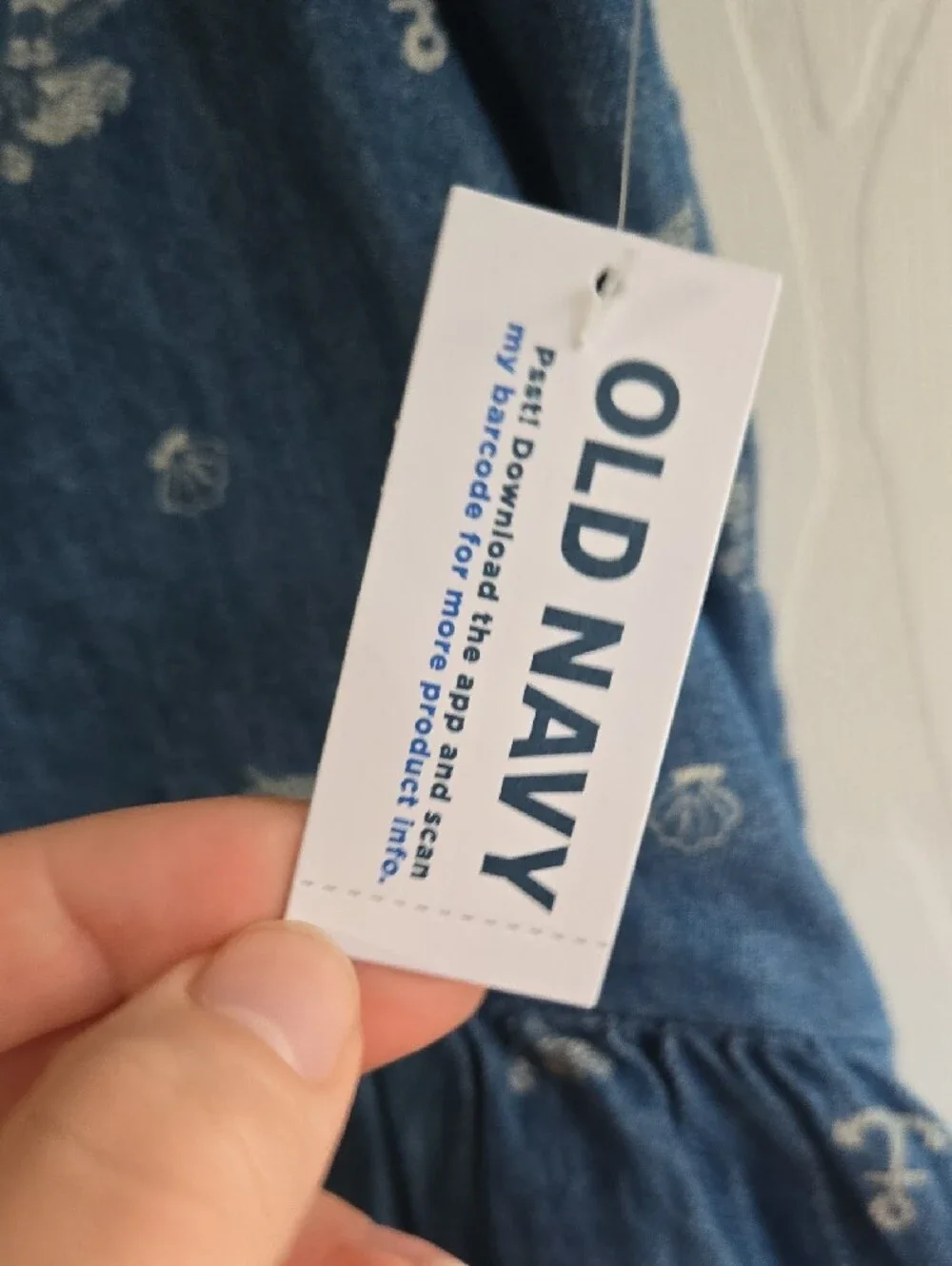 Old Navy Blue Denim Tank & Shorts Set with White Nautical Prints